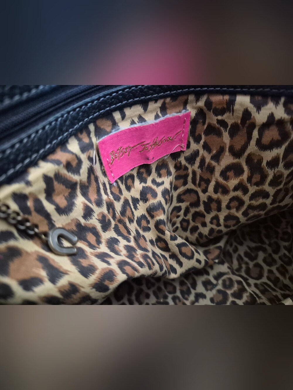 Betsey Johnson Vintage Leather Studded Satchel - Picture 7 of 8